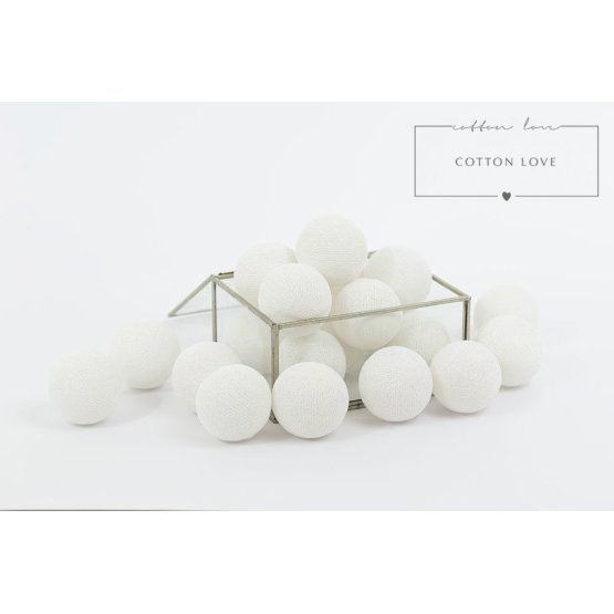 Bavlnené svietiace LED guličky Cotton Balls - biele